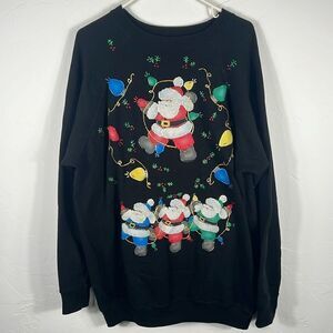🔥🔥 Vintage CUSTOM CHRISTMAS SANTAS Paint Glue Graphics - Sz 2XL - EXCELLENT
